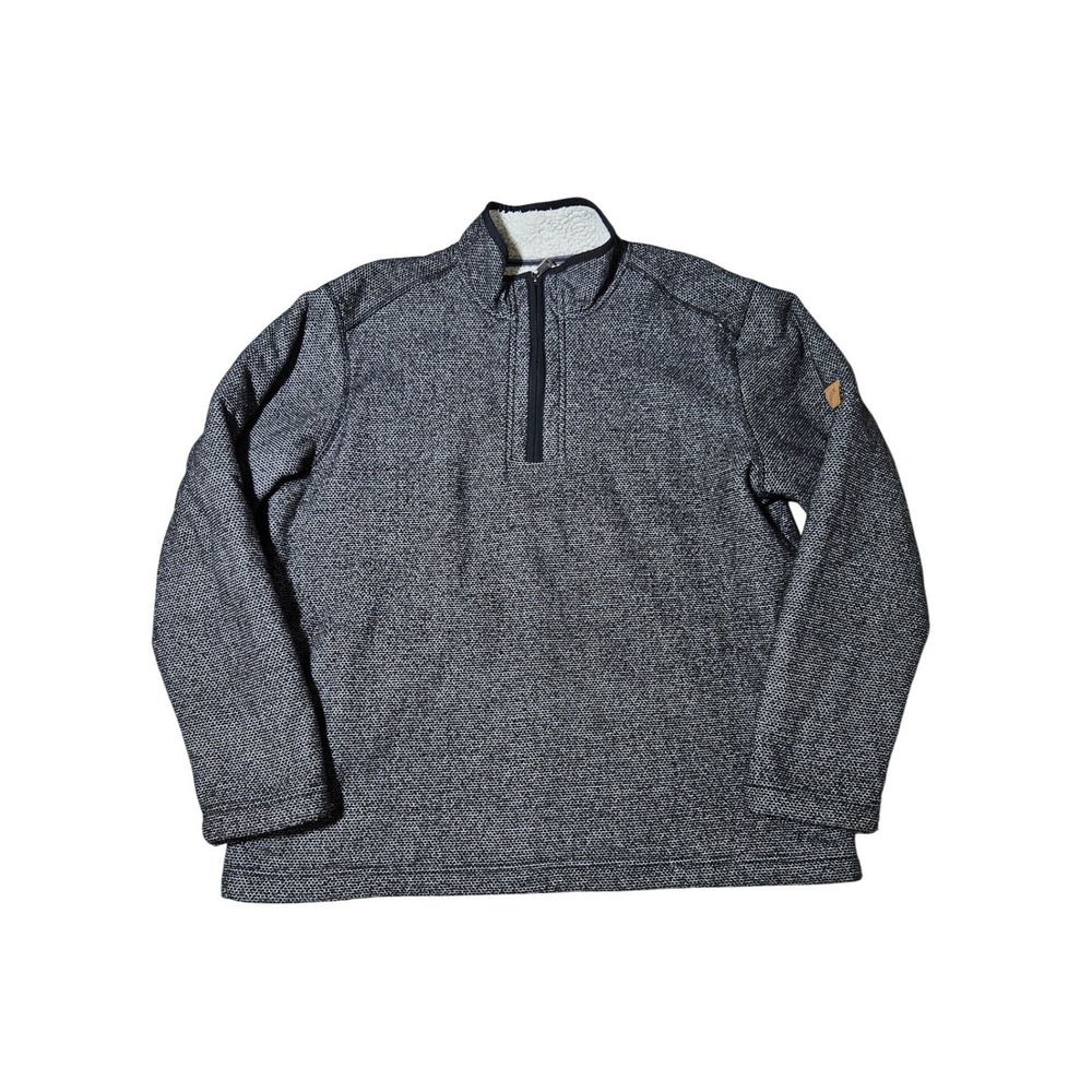 Orvis 1/4 Zip With Full SHERPA LINING Mens Size XL Gray Pullover Sweater